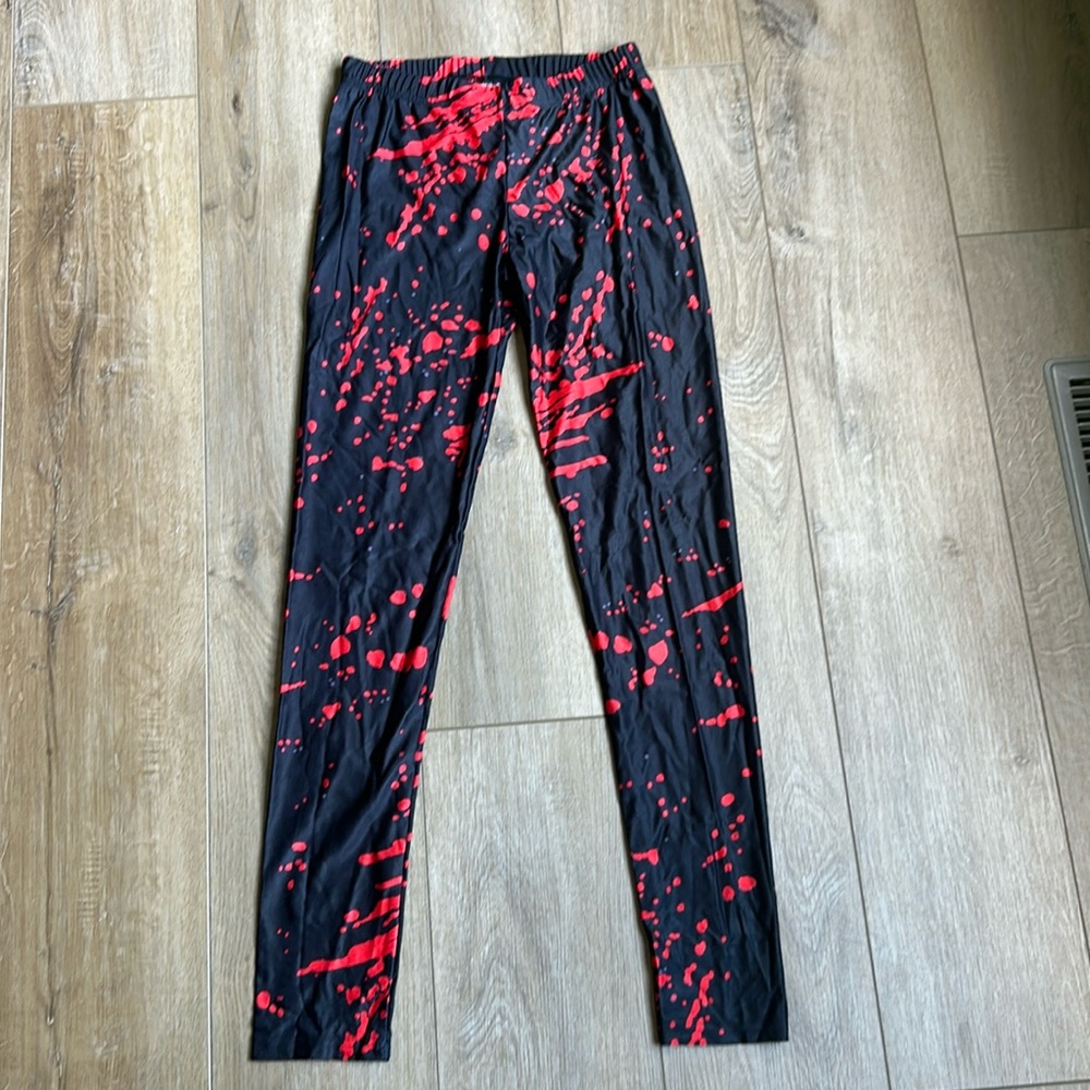 Red and white SHEIN leggings size large